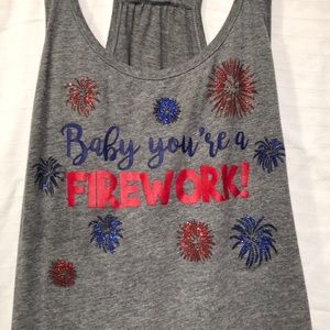 BABY YOUR A FIREWORK maternity tank top